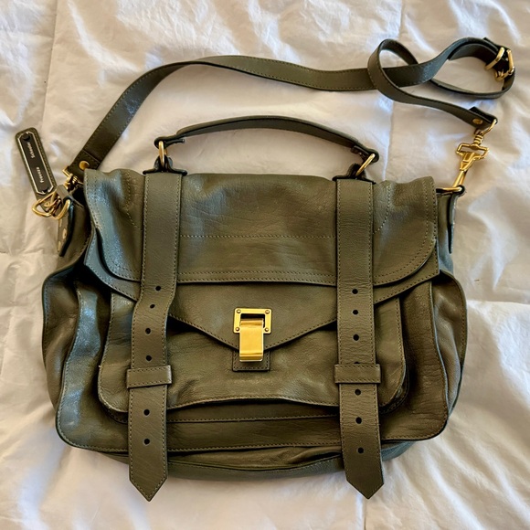 Proenza Schouler PS1 Medium Satchel – Olive Green Genuine Leather - Picture 2 of 15